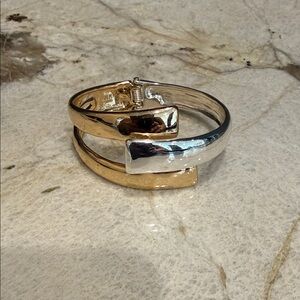 Elegant Two-Tone Cuff Bracelet